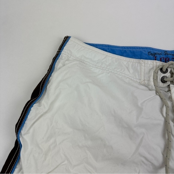 J Crew Original Swimwear Swim Trunks Men 38 White Blue - Picture 6 of 8
